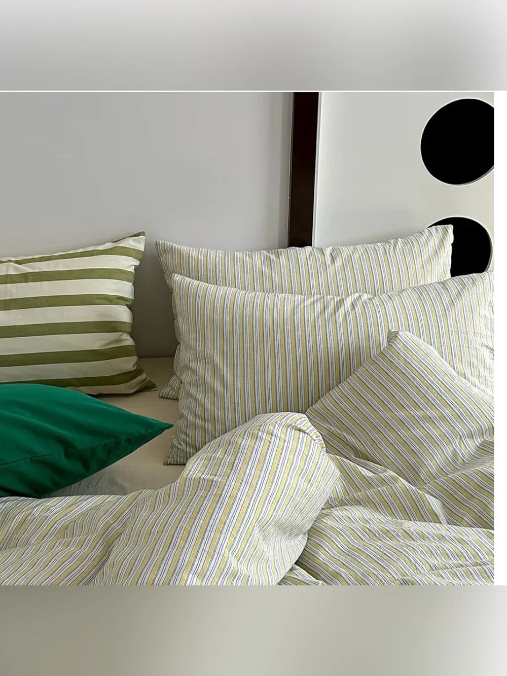 FULL SIZE Duvet Set 100% Washed Cotton - YELLOW & WHITE STRIPE